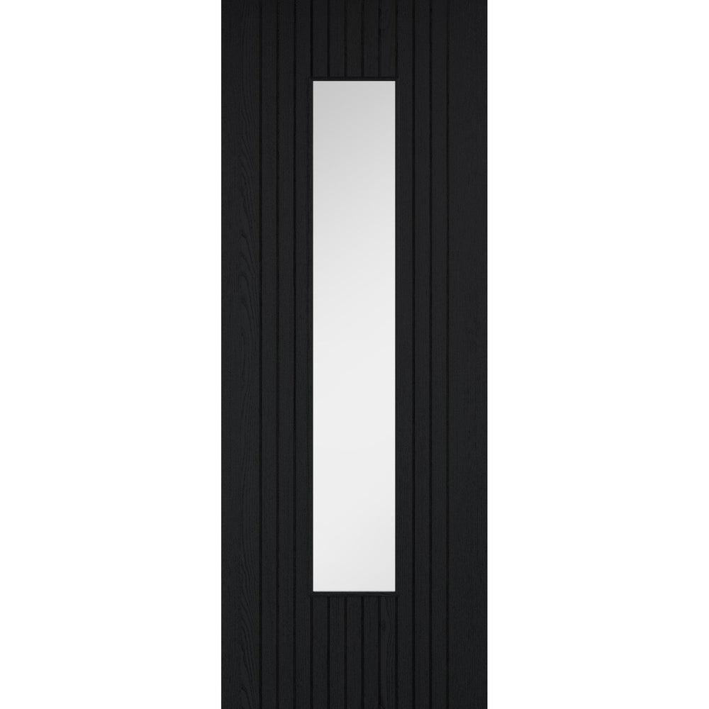 Product Sydney black prefinished laminate glazed internal door