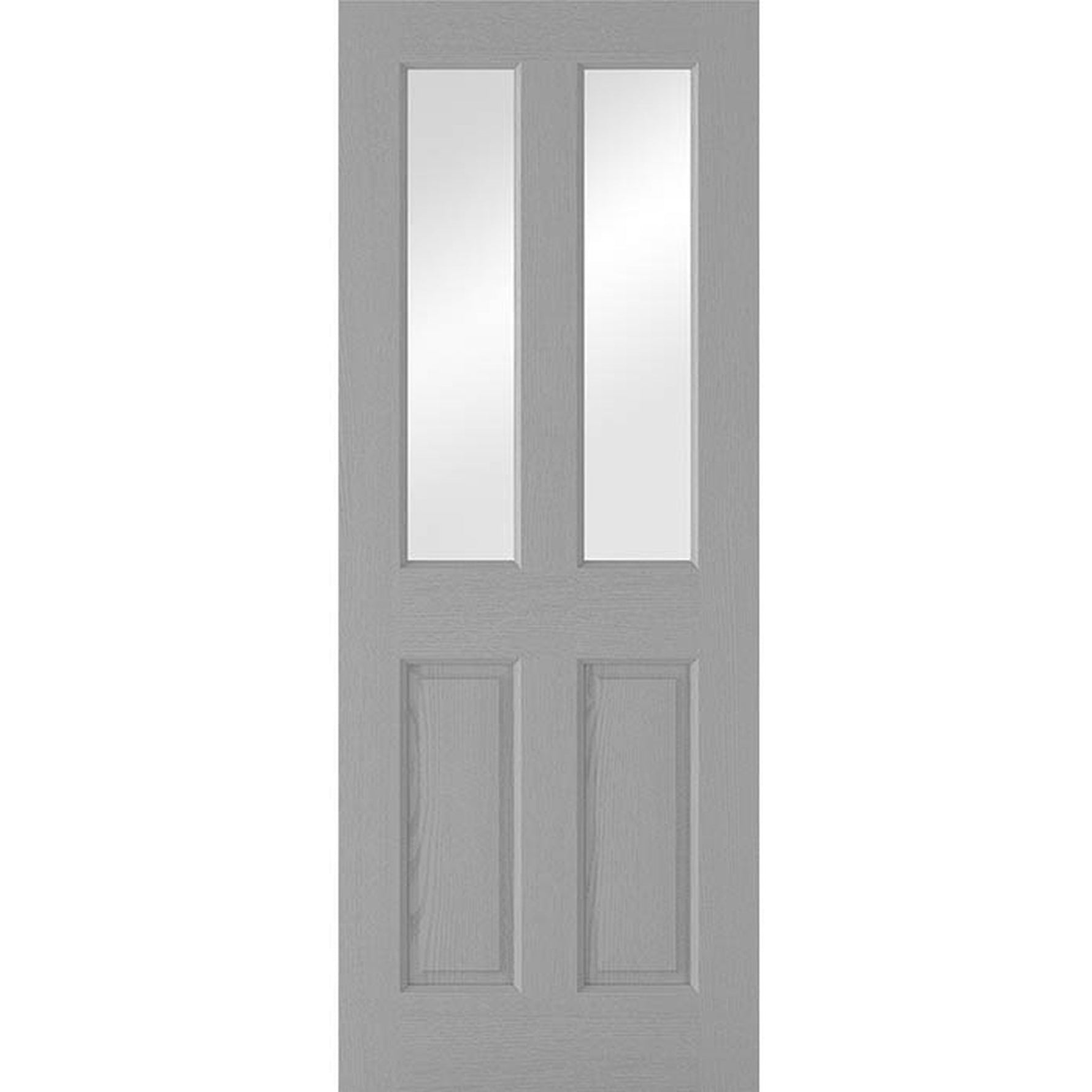 Textured 2 Panel 2 Light Prefinished Grey Glazed Internal Door - Main Product Image