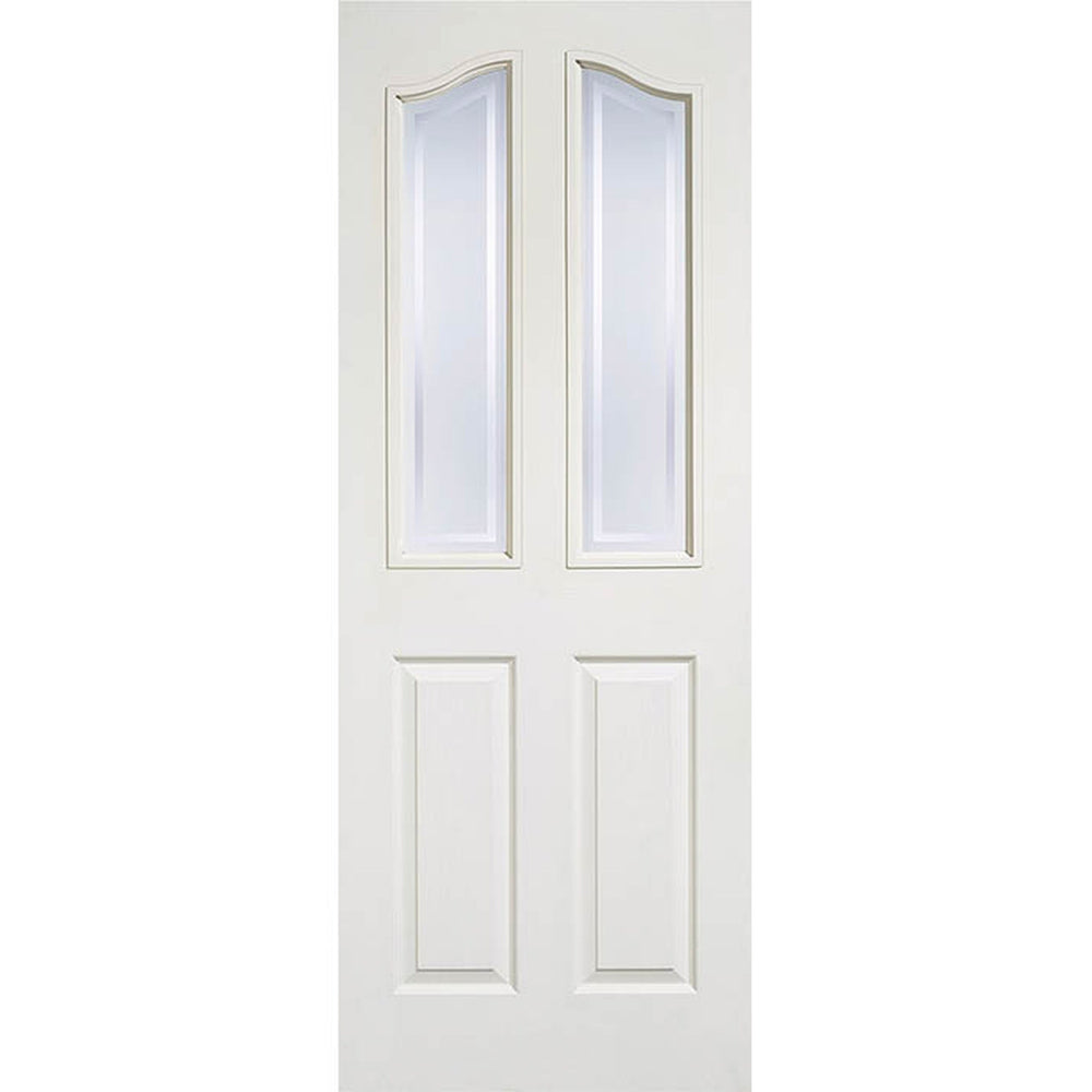 Product Textured Mayfair white moulded glazed internal door