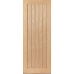 Product unfinished oak veneered Thames internal door with three vertical panels
