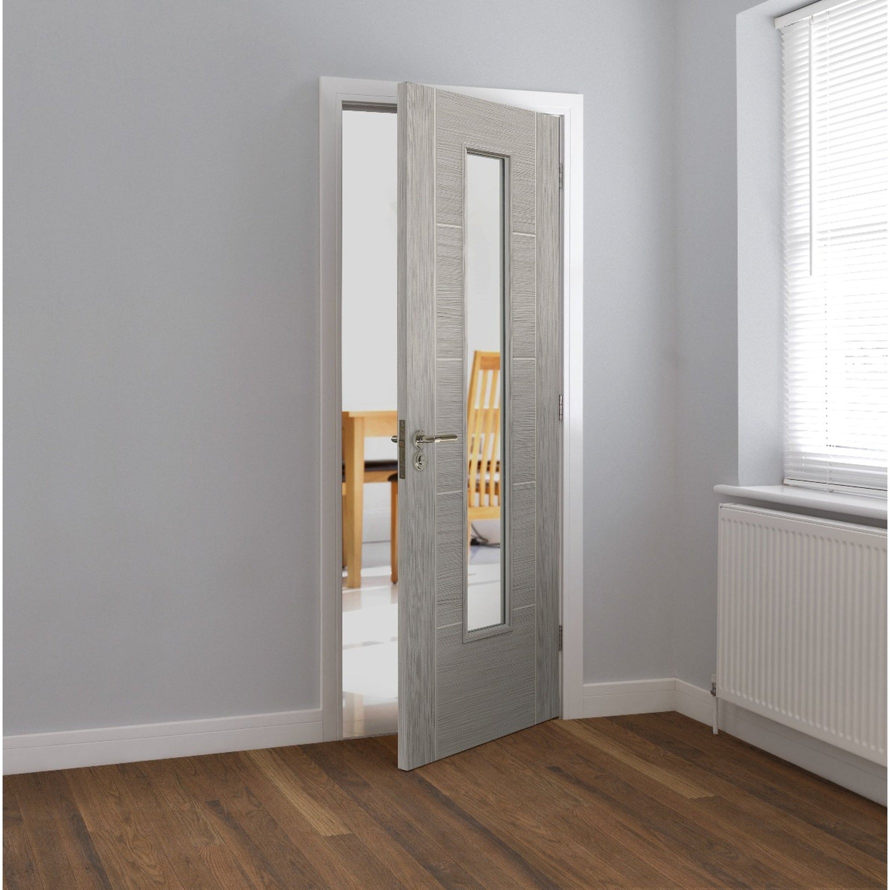 Tigris Lava Glazed Light Grey Laminate Internal Door - Lifestyle Image 1