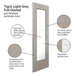 Tigris Light Grey Full Glazed Laminate Internal Door - Lifestyle Image 3