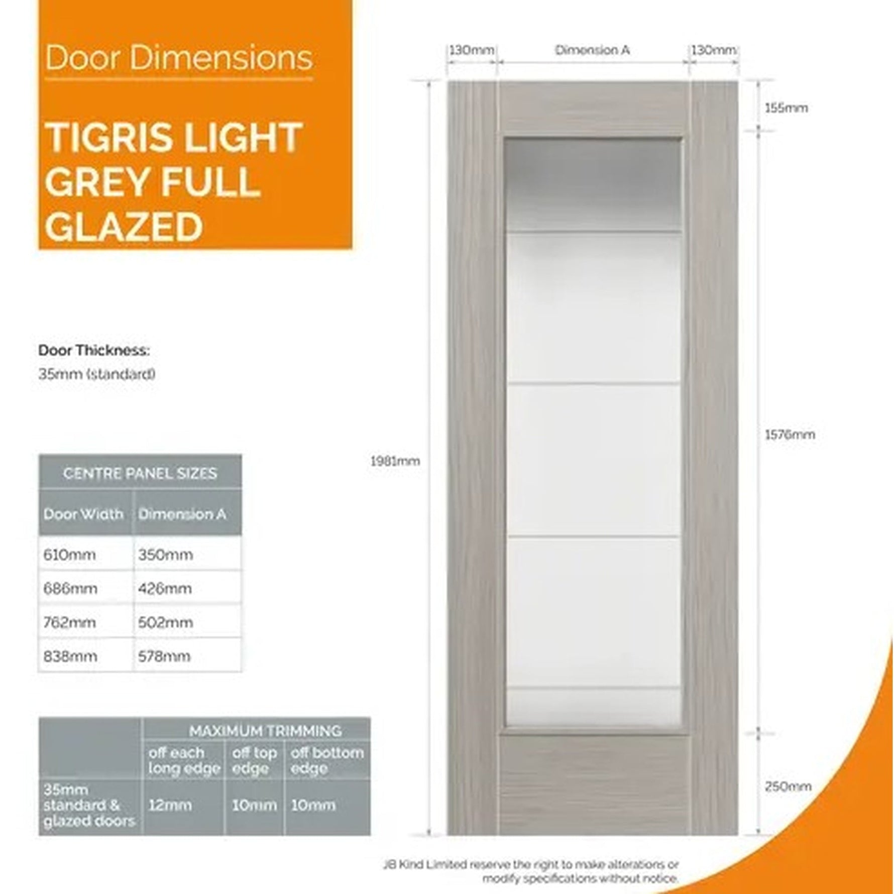 Tigris Light Grey Full Glazed Laminate Internal Door - Lifestyle Image 4