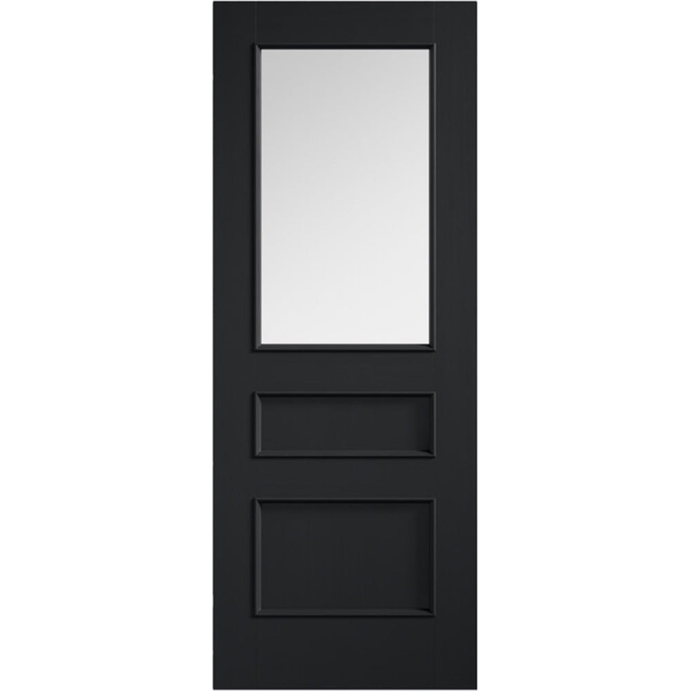 Product Toledo black prefinished clear glazed internal door