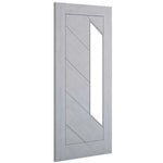 Product Torino glazed prefinished light grey ash internal door, angled view