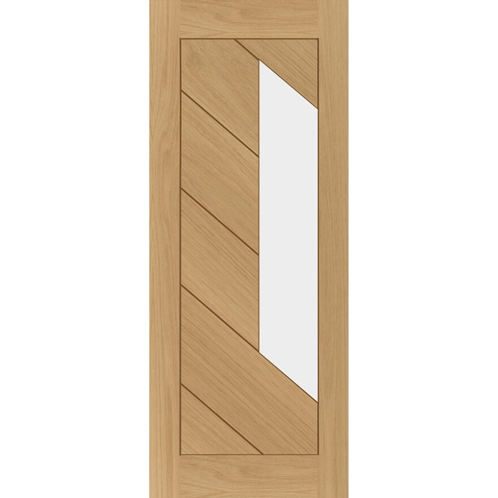 Product Torino glazed prefinished oak fire door on white background