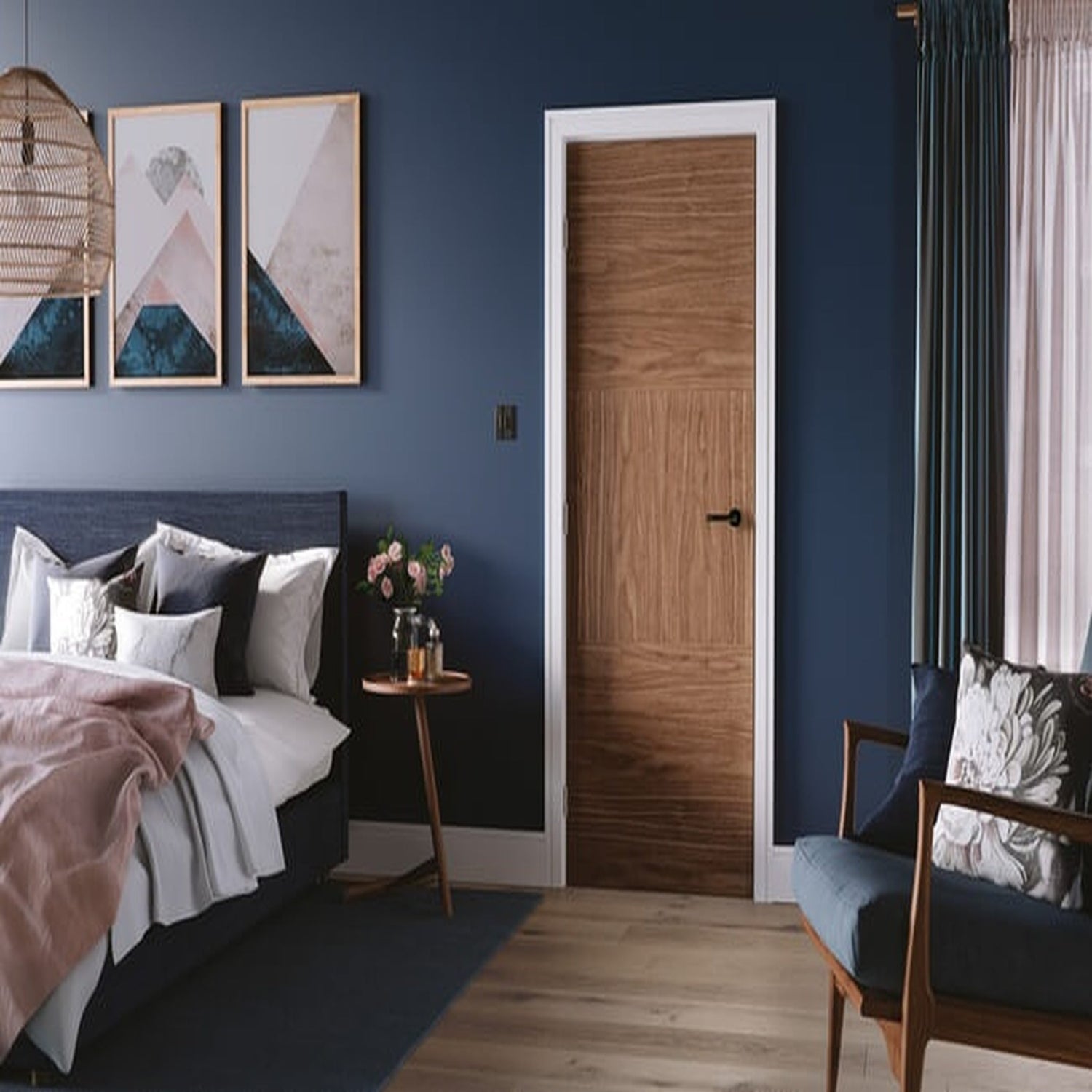 Tres Prefinished Walnut Fire Door - Lifestyle Image 1