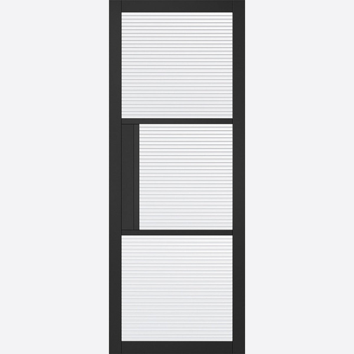 Tribeca Black 3L Glazed Reeded Internal Door - Main Product Image