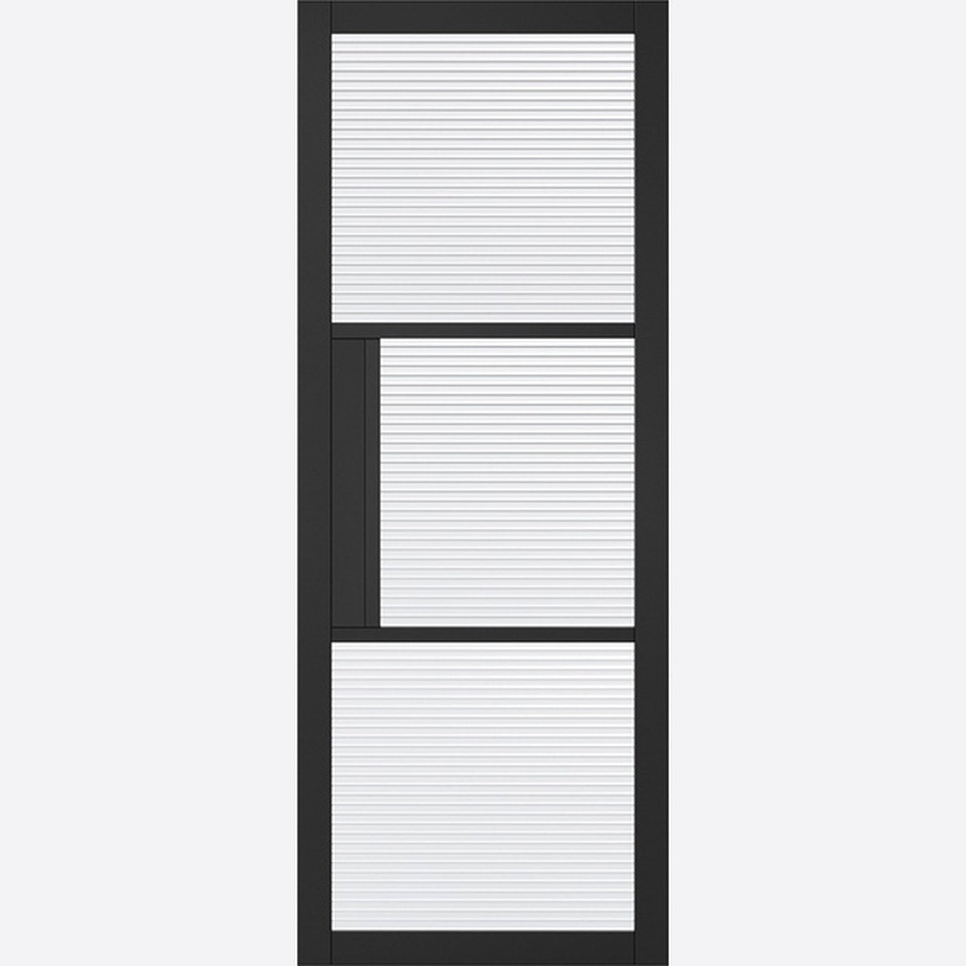 Tribeca Black 3L Glazed Reeded Internal Door - Main Product Image