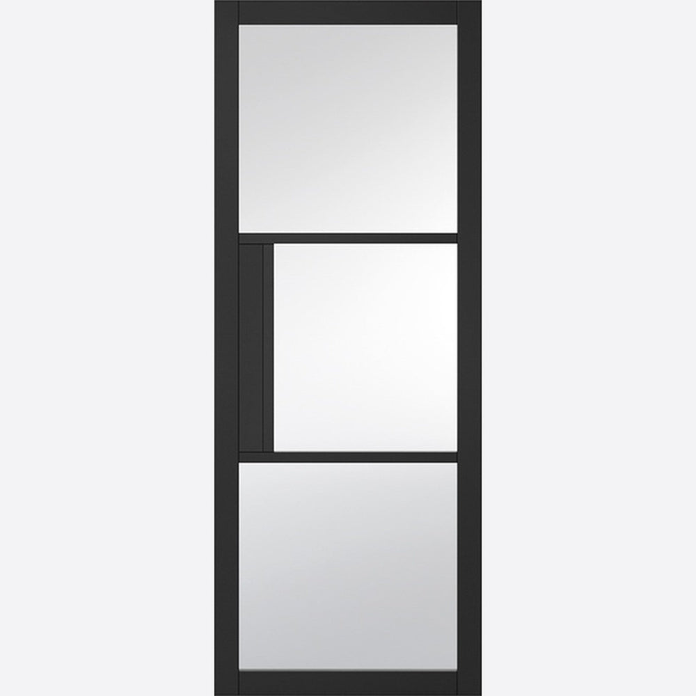 Product Tribeca black primed clear glazed internal door