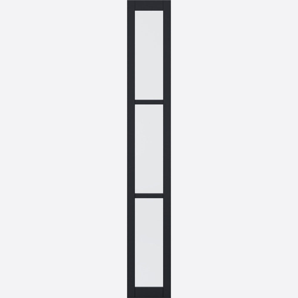 Product Tribeca W6 black sidelight door panel with clear glazing