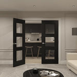 Deanta Trinity black prefinished bevelled glaze door lifestyle