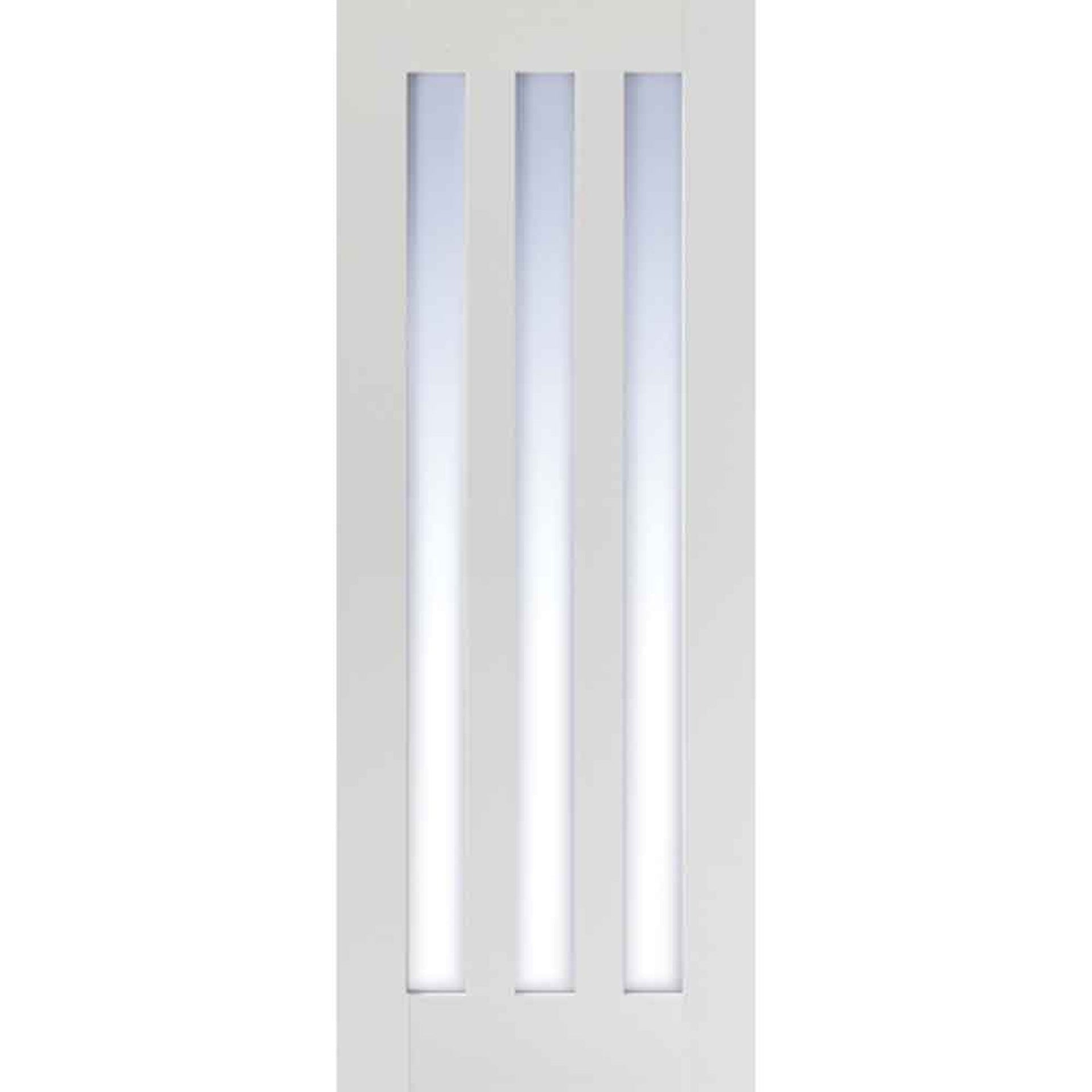 Utah 3 Panel Clear Glazed White Primed Door - Main Product Image