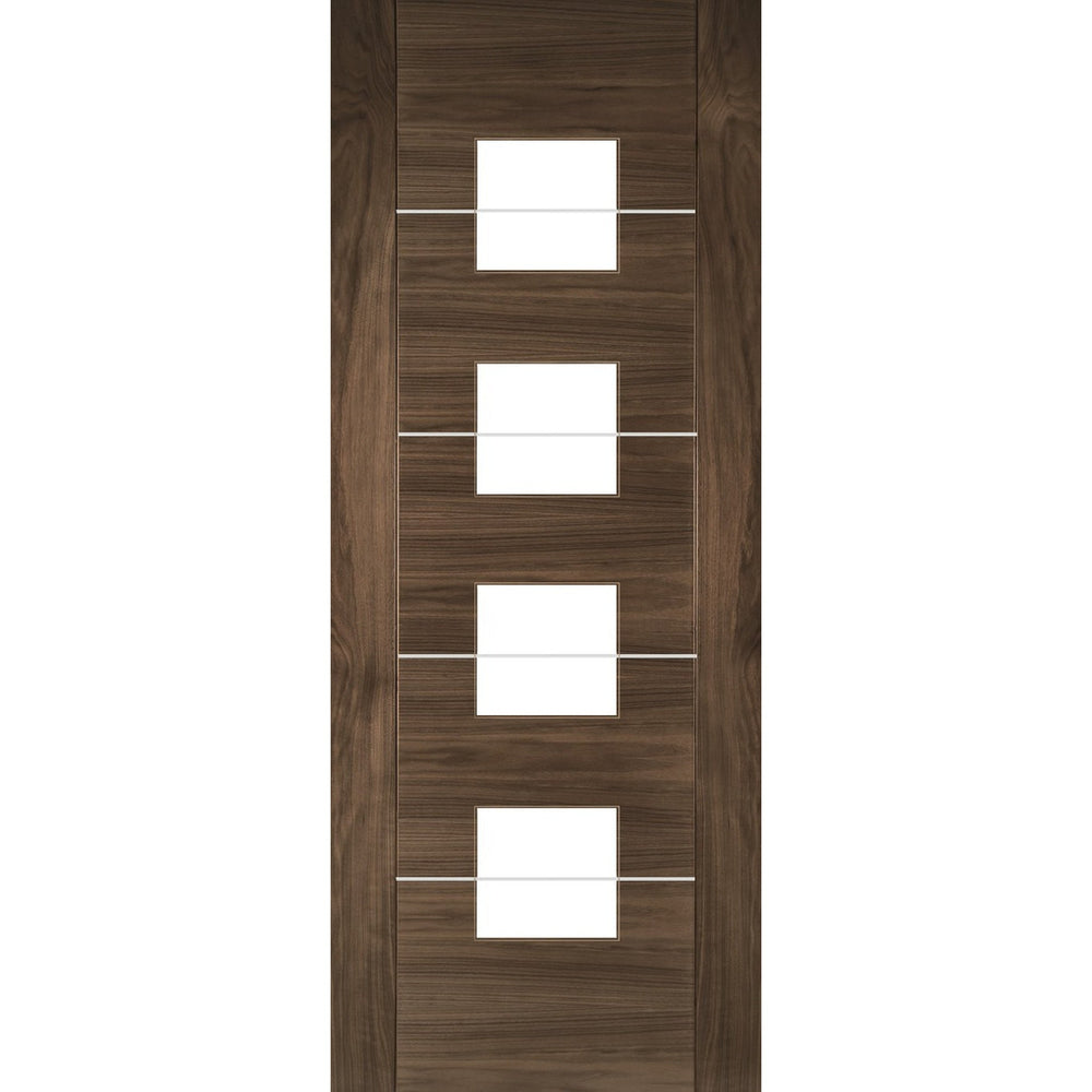 Product Valencia glazed prefinished walnut door on white background