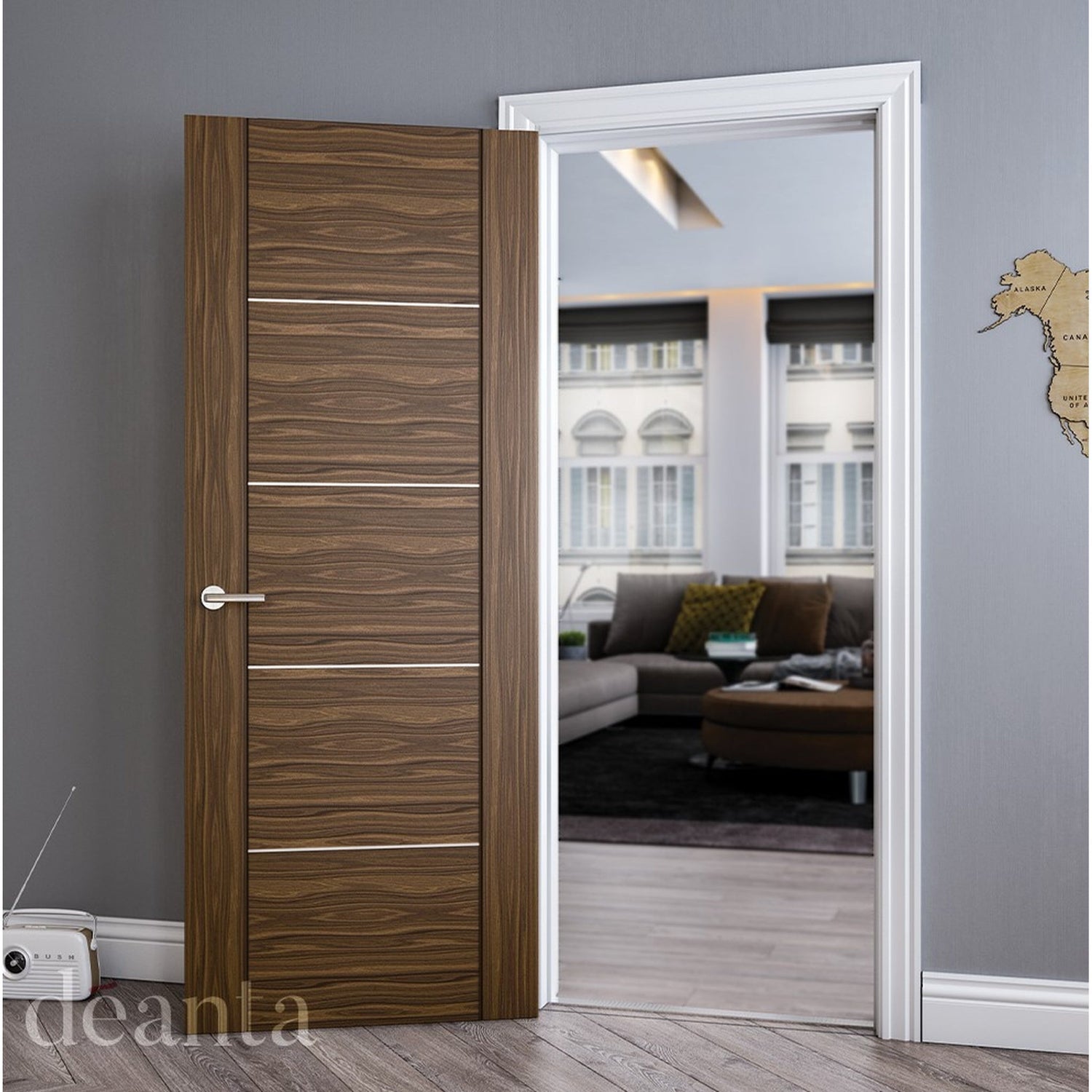 Valencia Prefinished Walnut Door - Lifestyle Image 2