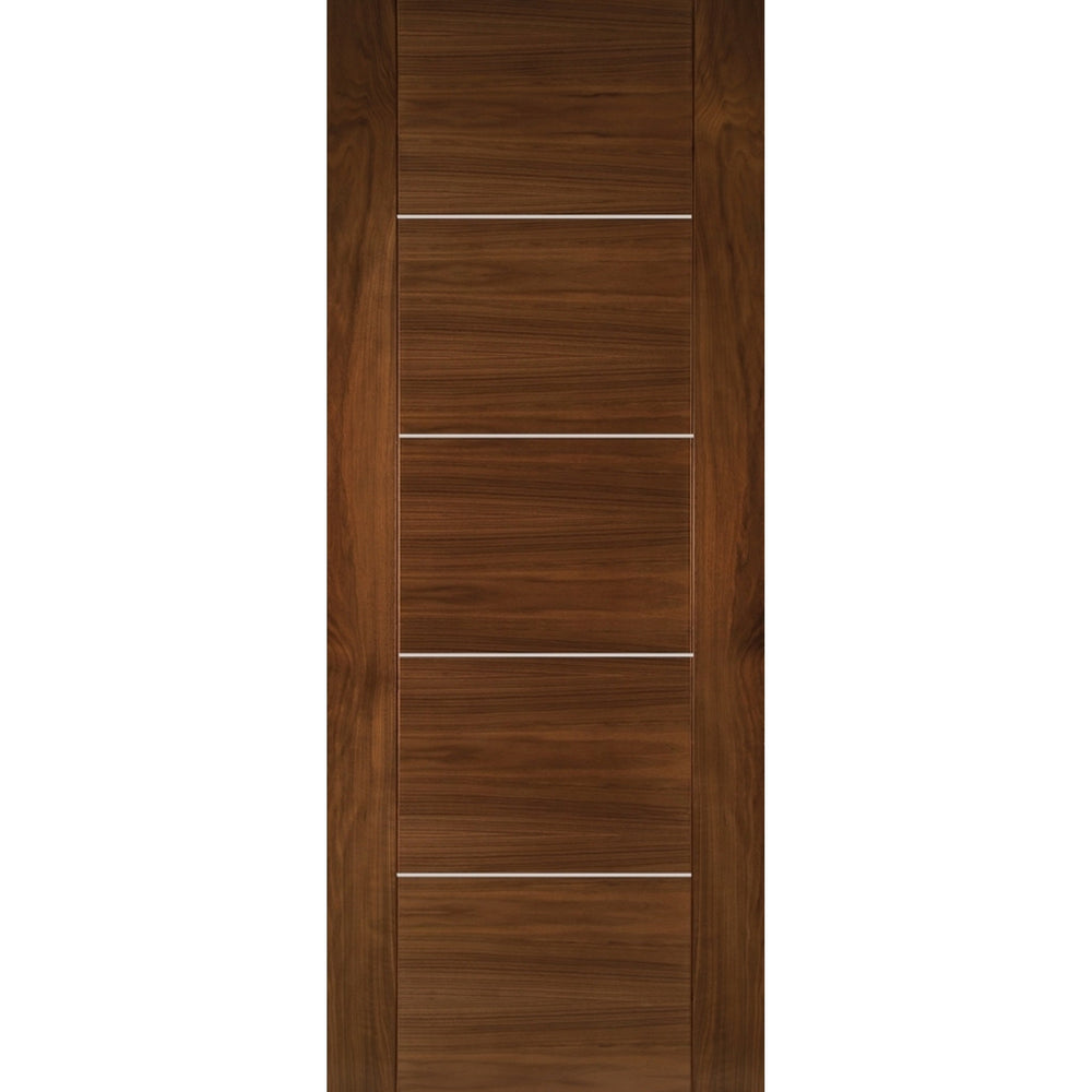 Product Valencia prefinished walnut fire door on white background