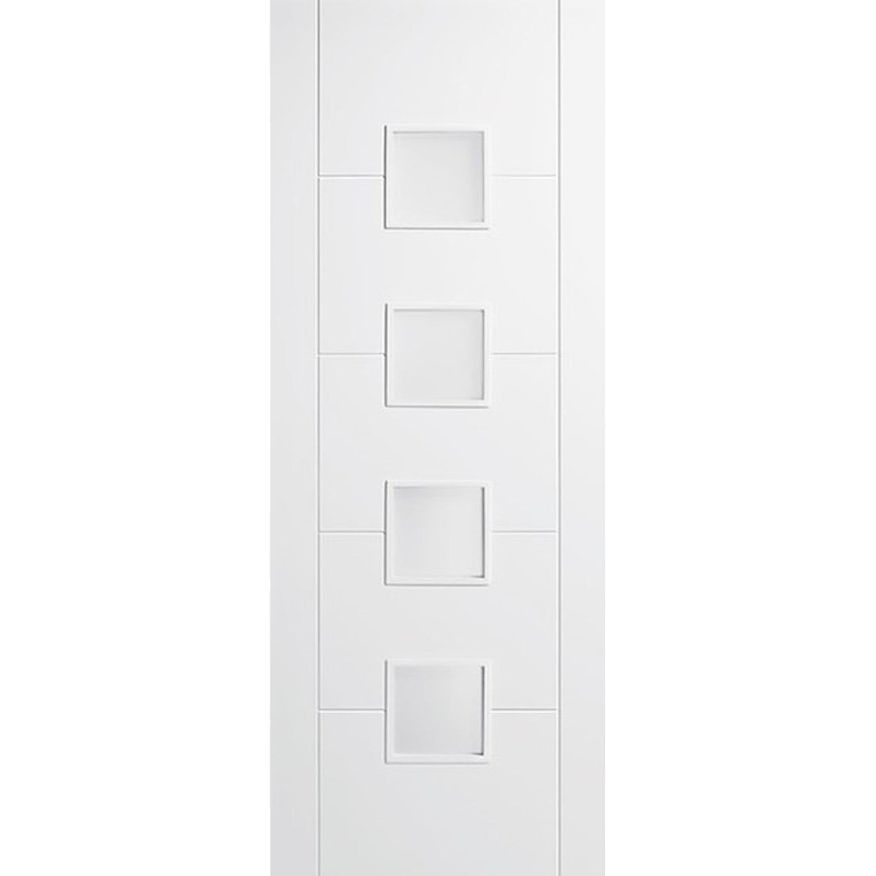 Vancouver 4L Frosted Glazed White Primed Internal Door - Main Product Image