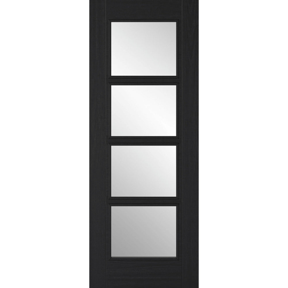 Product Vancouver charcoal black prefinished four-light glazed internal door