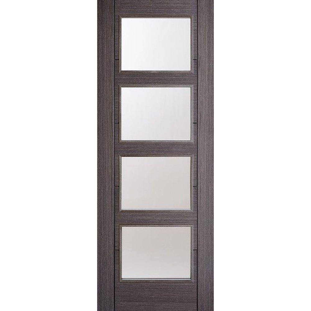 Product Vancouver ash grey 4 light clear glazed internal door
