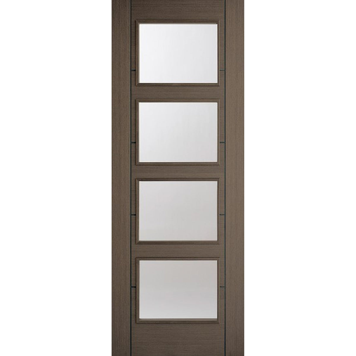 Vancouver Choco Grey 4L Clear Glazed Internal Door - Main Product Image