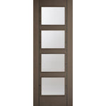 Vancouver Choco Grey 4L Clear Glazed Internal Door - Main Product Image