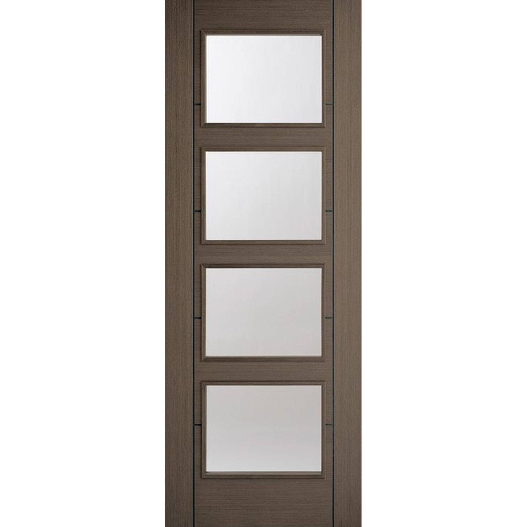 Vancouver Choco Grey 4L Clear Glazed Internal Door - Main Product Image