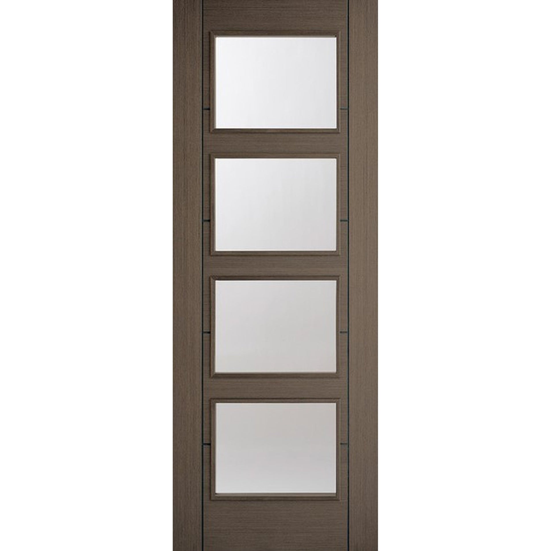 Vancouver Choco Grey 4L Clear Glazed Internal Door - Main Product Image