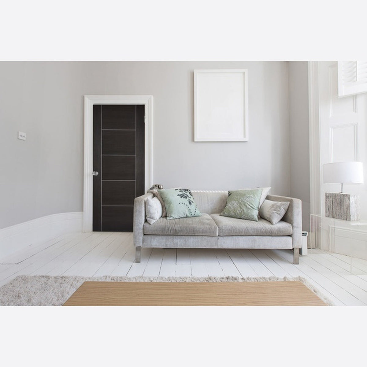 Vancouver Dark Grey Laminate FD30 Fire Door - Lifestyle Image 1