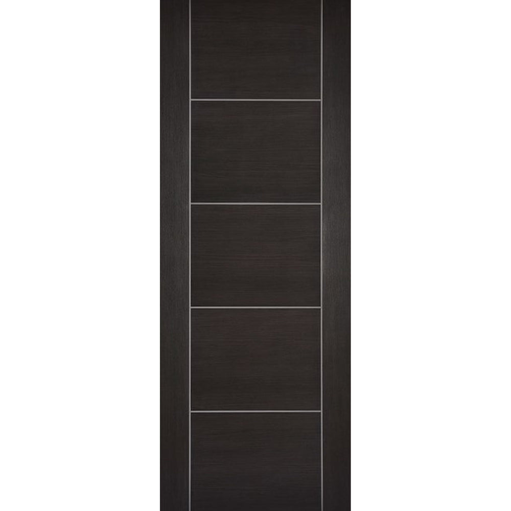 Product Vancouver dark grey laminate internal door with horizontal grooves