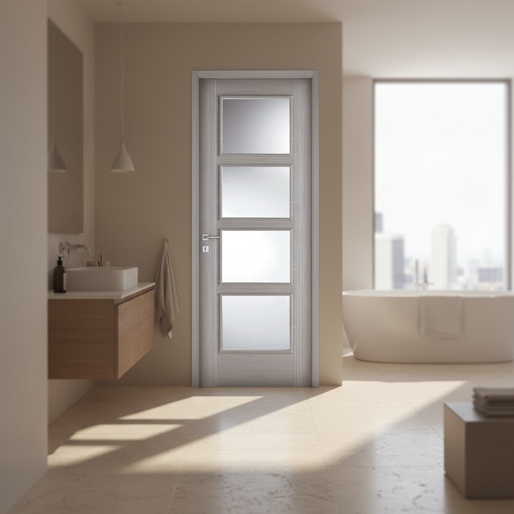 Vancouver Light Grey 4L Glazed Internal Door
