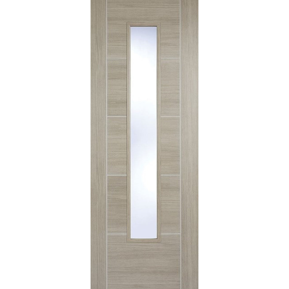 Product Vancouver light grey laminated glazed internal door with horizontal panels