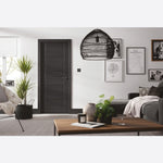 Vancouver Pre-Finished Charcoal Black Fire Door - Lifestyle Image 1