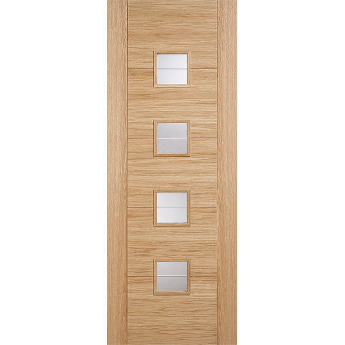 Vancouver Prefinished Oak Brilliant Cut Glazed Internal Door - Main Product Image