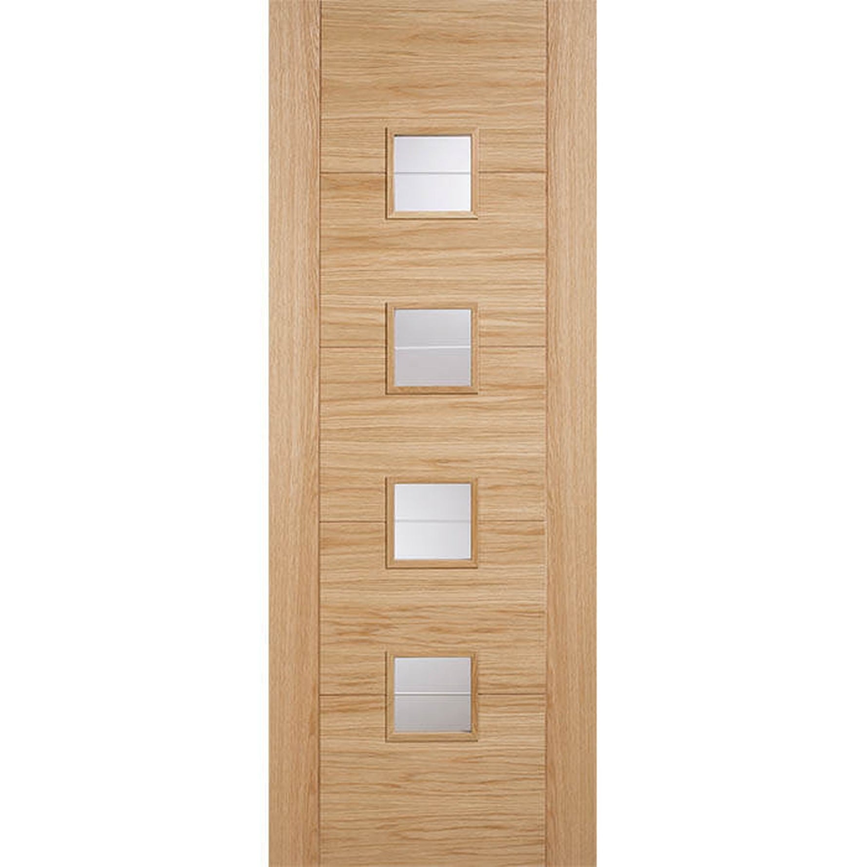 Vancouver Prefinished Oak Brilliant Cut Glazed Internal Door - Main Product Image