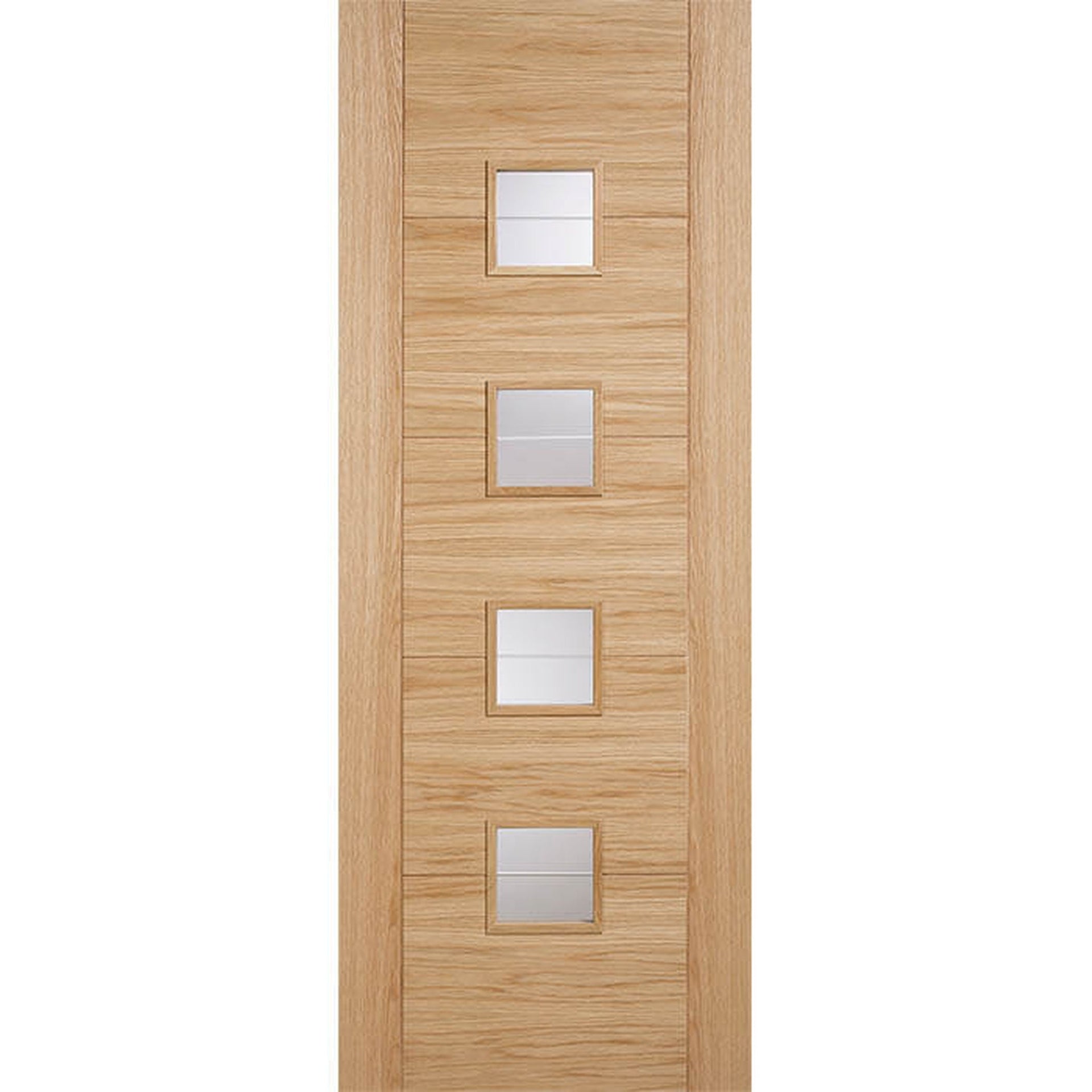Vancouver Prefinished Oak Brilliant Cut Glazed Internal Door - Main Product Image