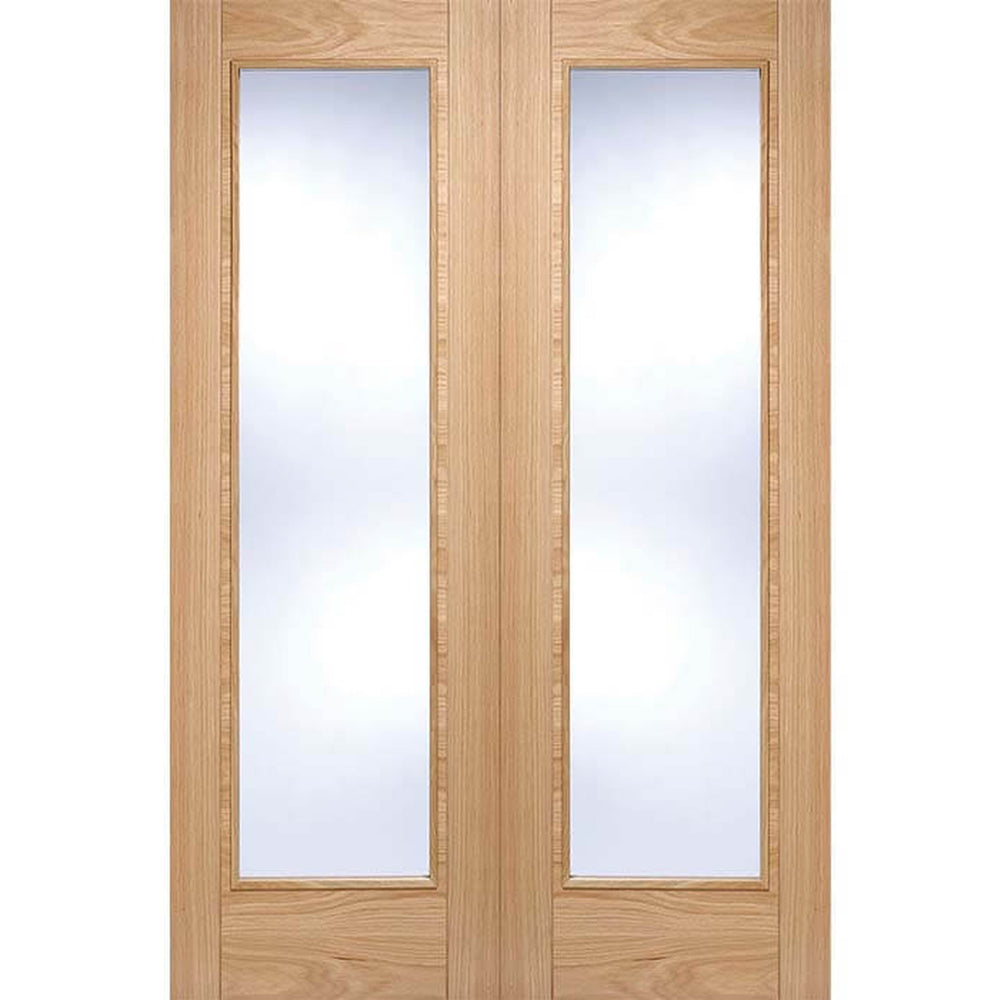 Product Vancouver prefinished oak clear glazed internal door pair