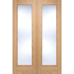 Vancouver Prefinished Oak Clear Glazed Internal Door Pair - Main Product Image
