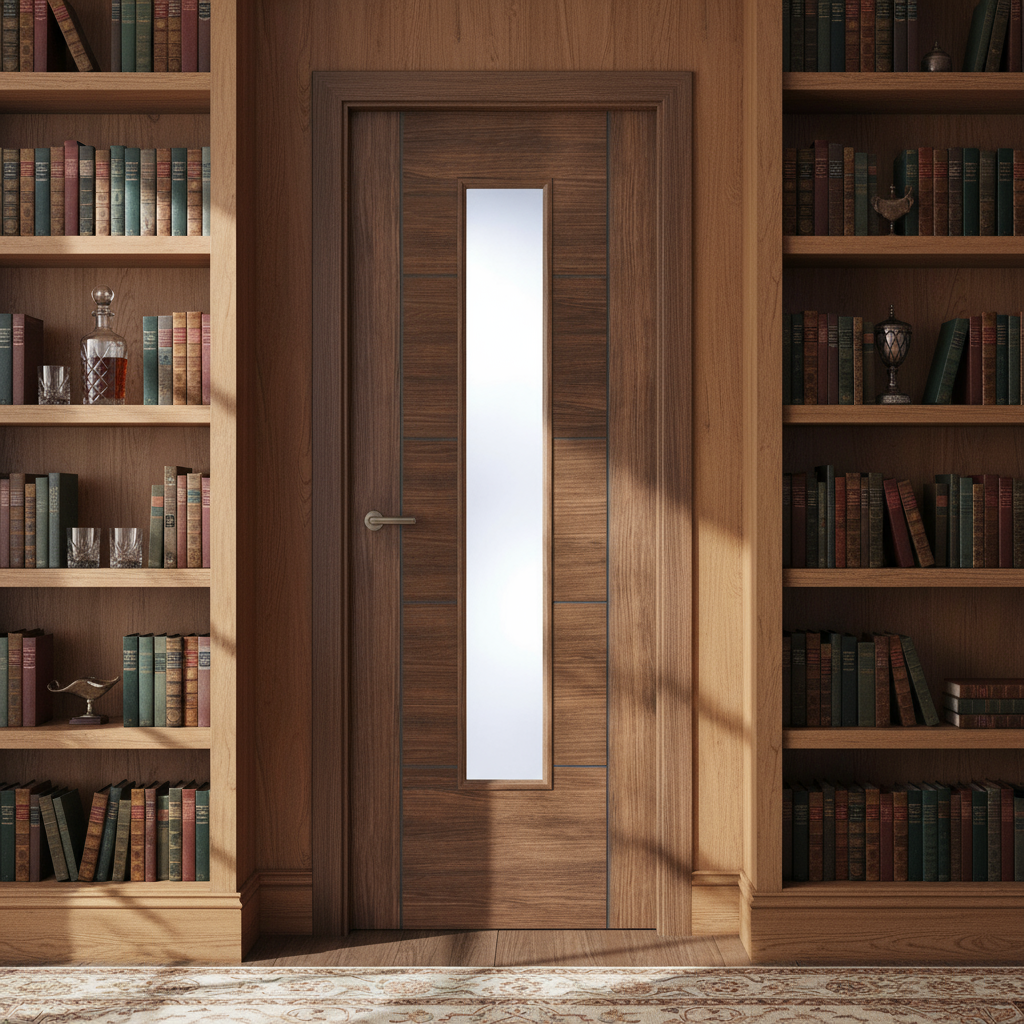 Vancouver Walnut Laminate Clear Glazed Internal Door