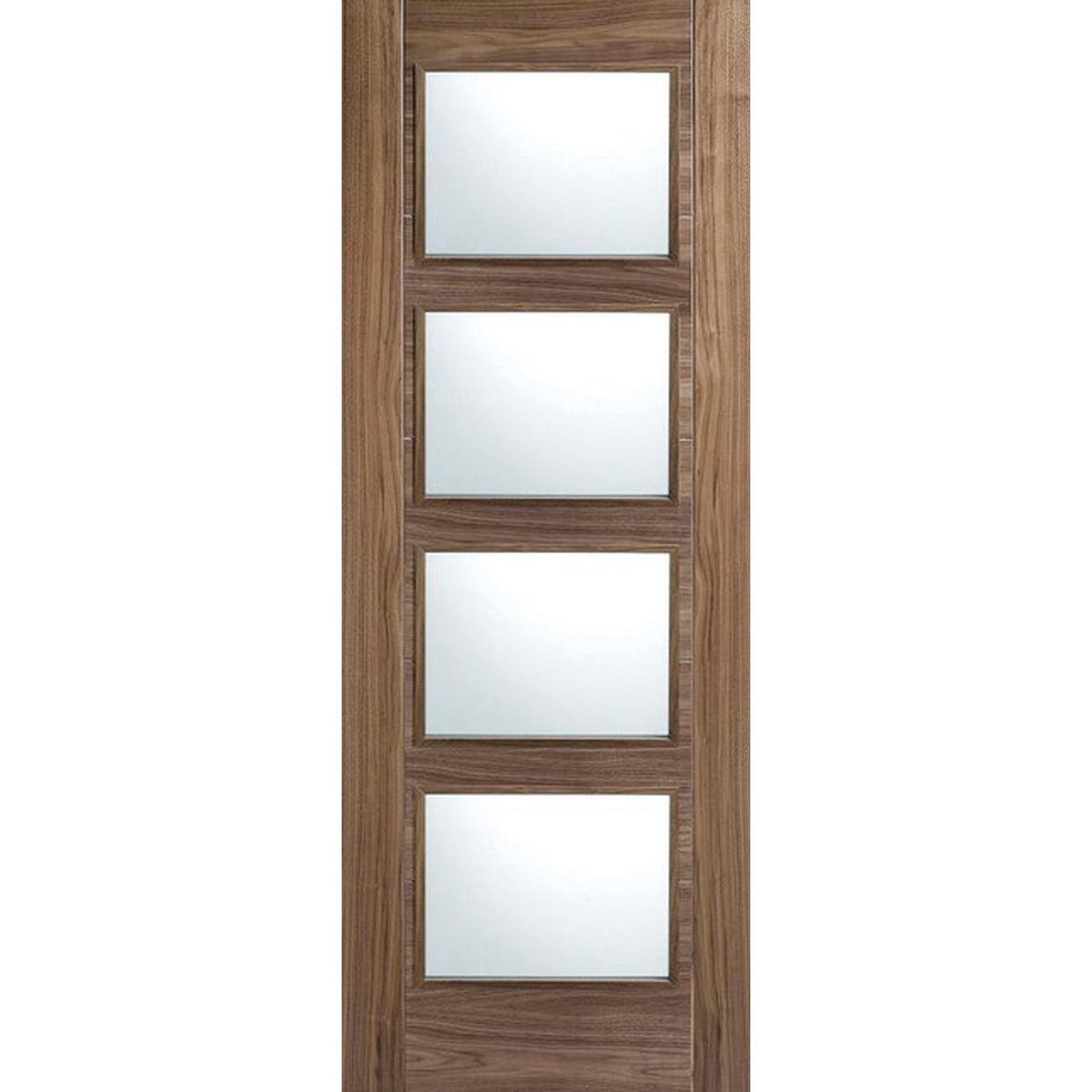 Vancouver Walnut Prefinished FD30 4 Light Glazed Door - Main Product Image