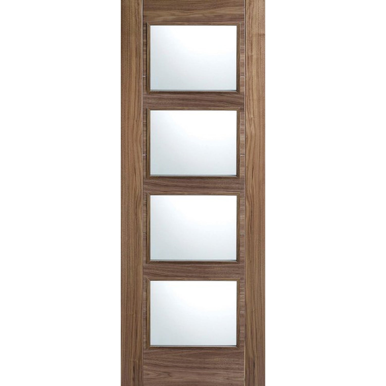 Vancouver Walnut Prefinished FD30 4 Light Glazed Door - Main Product Image
