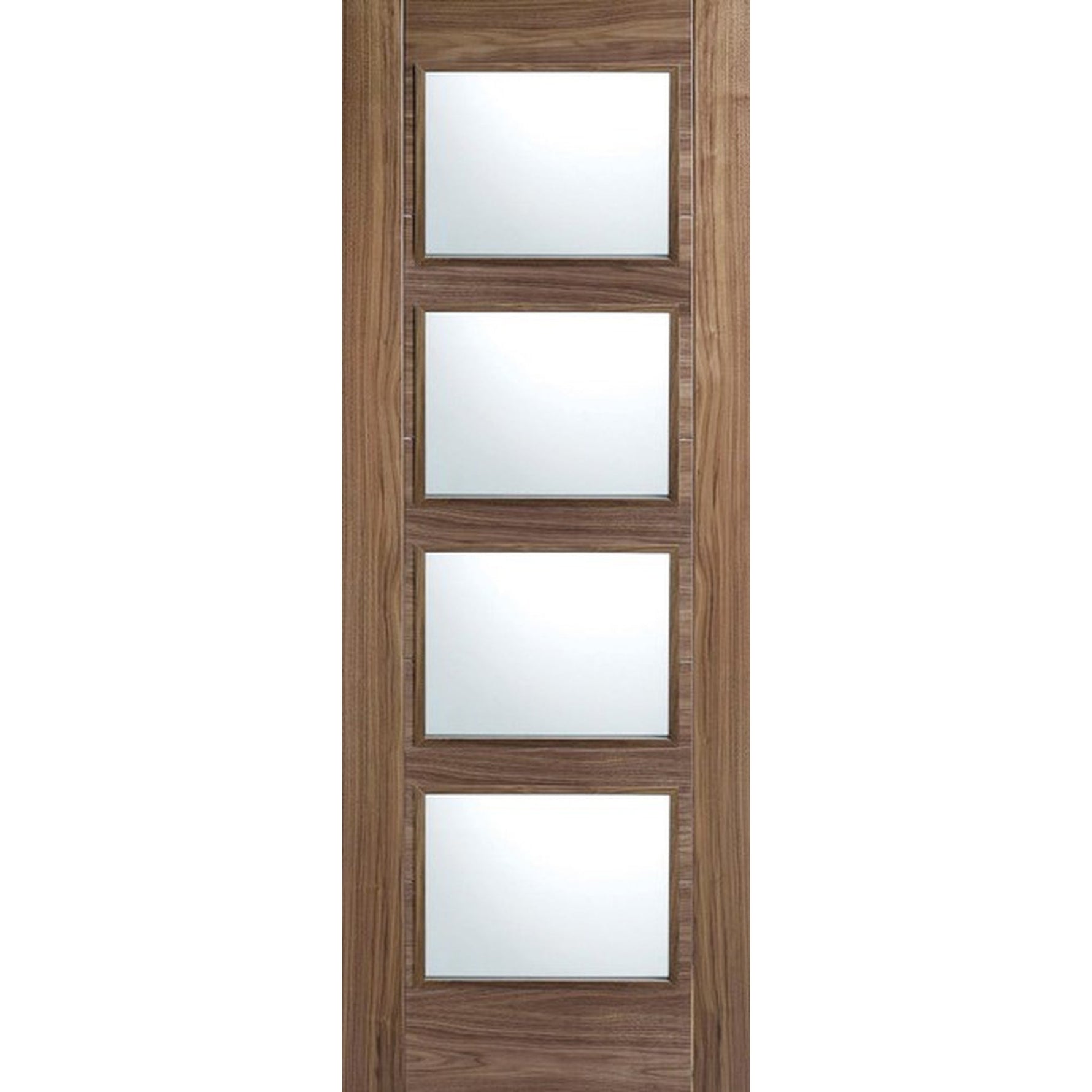 Vancouver Walnut Prefinished FD30 4 Light Glazed Door - Main Product Image