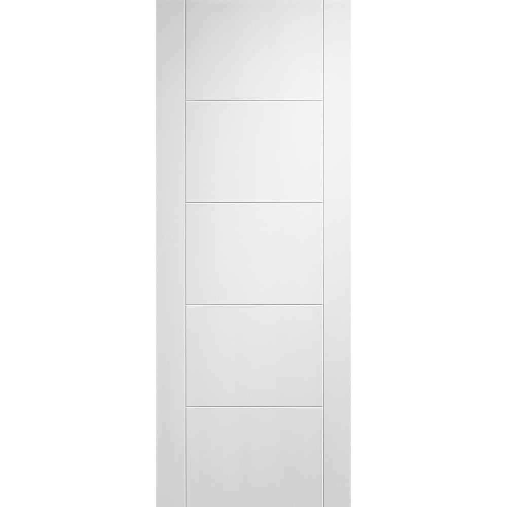 Product Vancouver white primed internal door with five horizontal panels