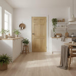 Product prefinished oak Victorian six-panel fire door with traditional raised panels