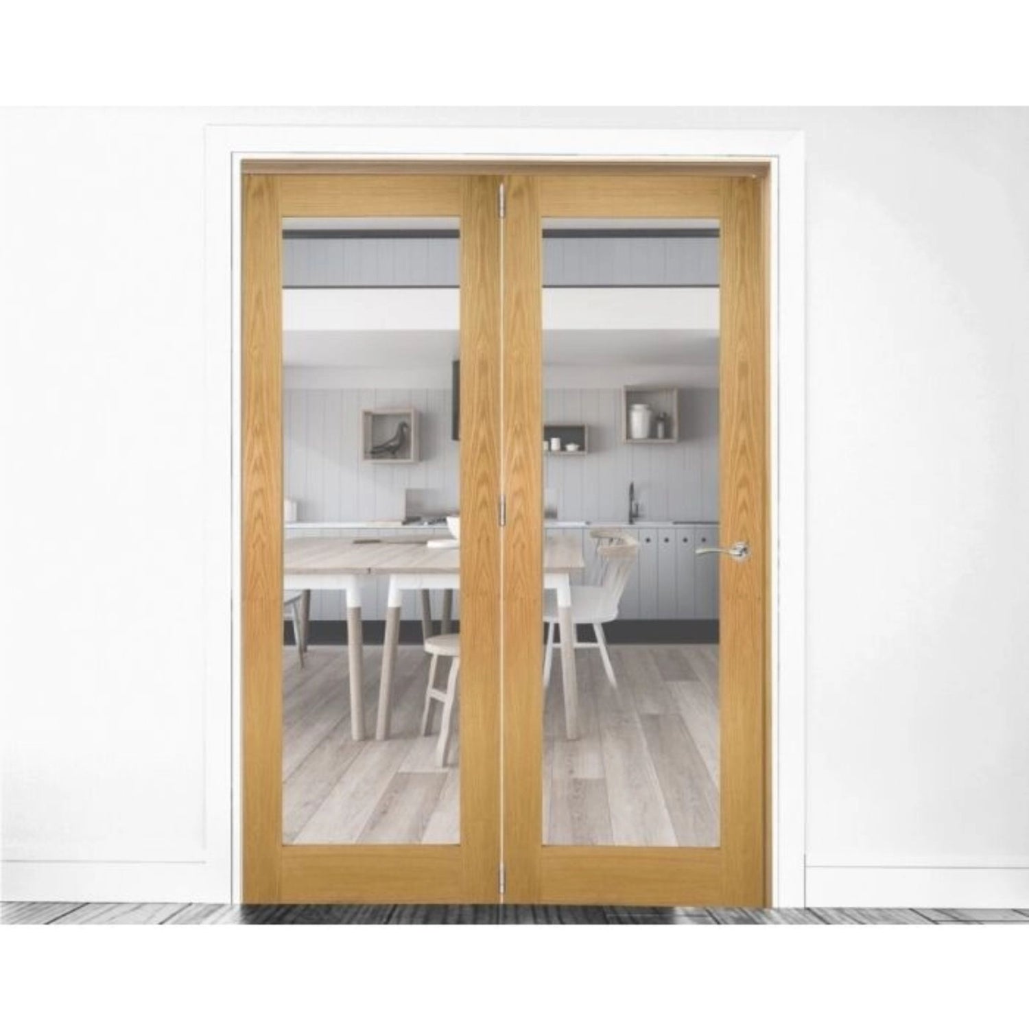 Walden Clear Glazed Oak Internal Door Fold Kit