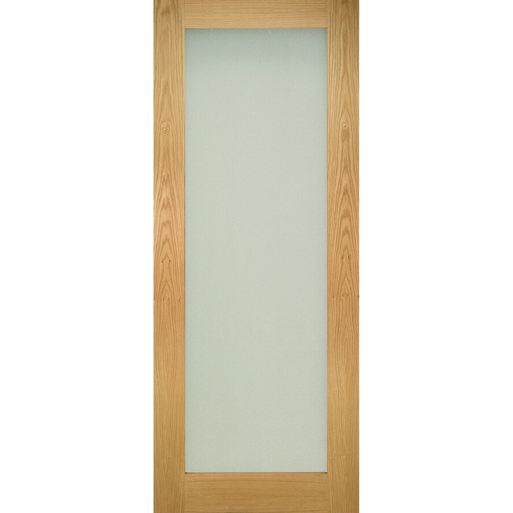 Product Walden obscure glazed panel oak door on white background