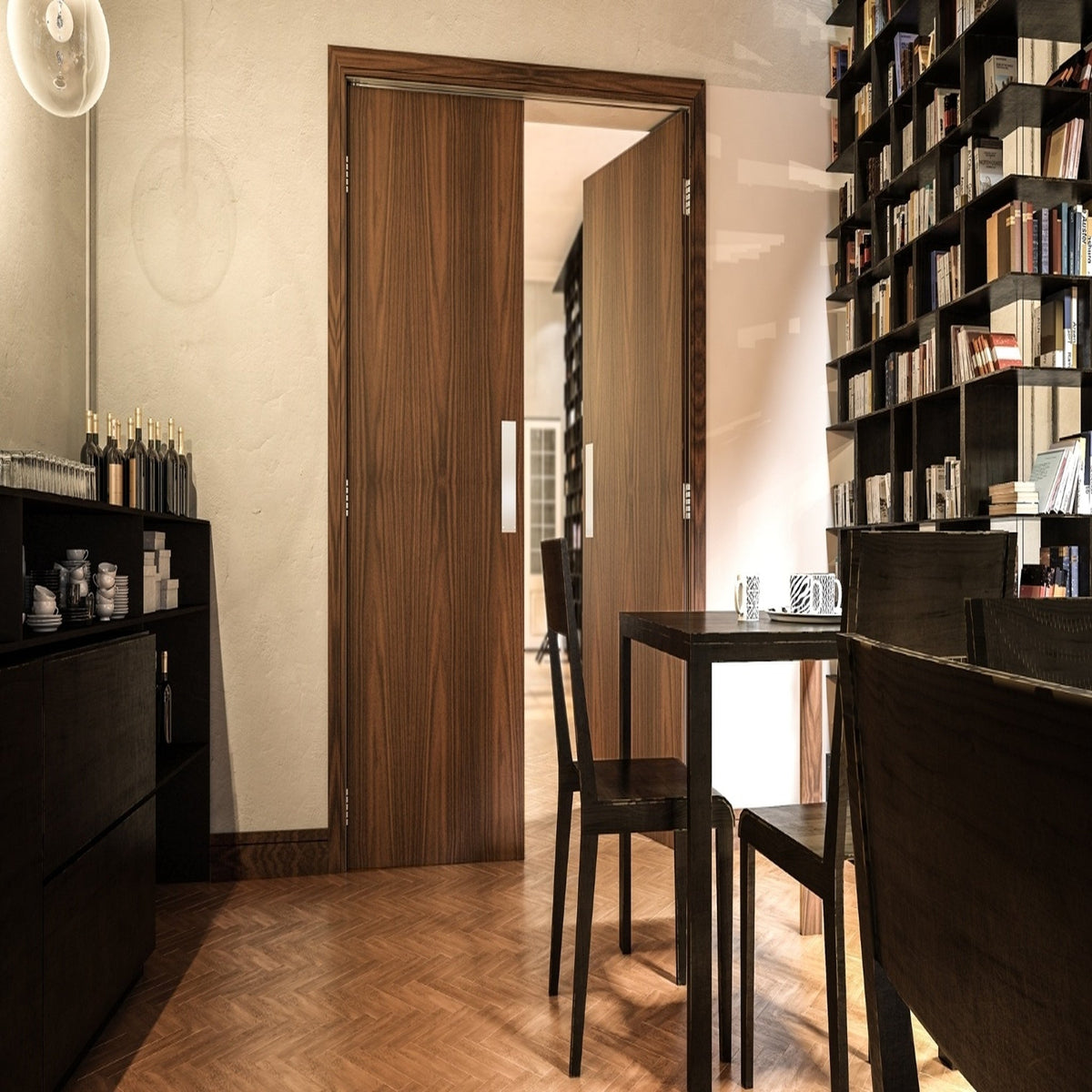 Walnut Prefinished Internal Flush FD30 Fire Door - Lifestyle Image 1