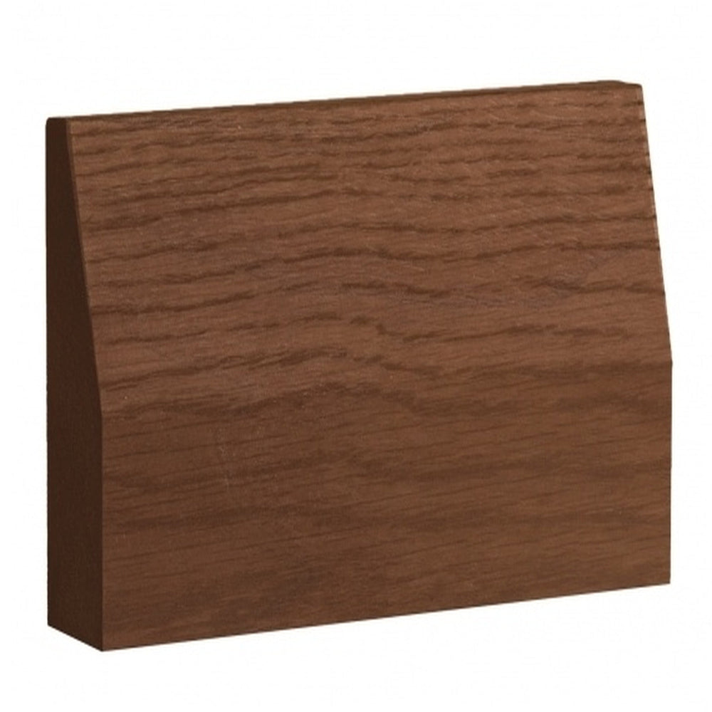 Product walnut veneer half splayed architrave set profile close-up