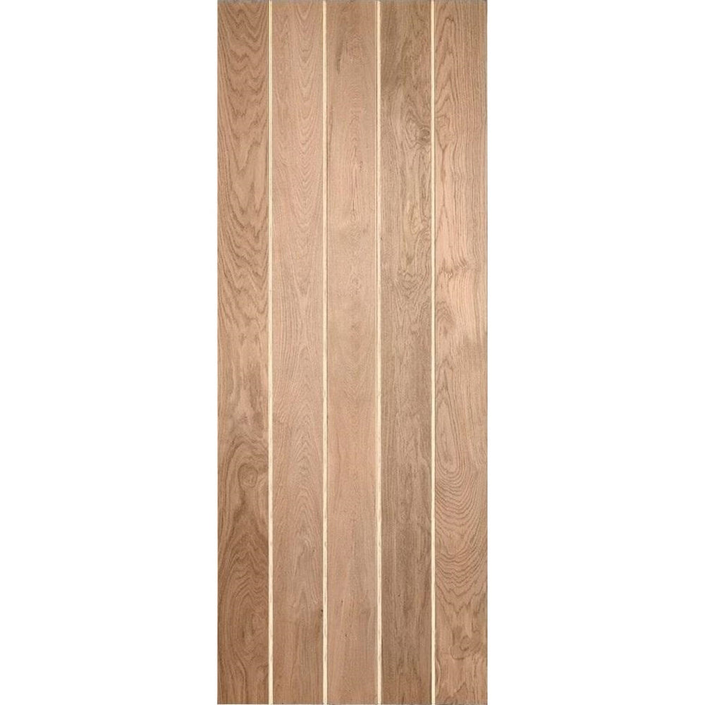 Product Wexford internal oak door with vertical panel design