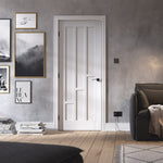 Lifestyle white Coventry internal door in a bright room with pale walls