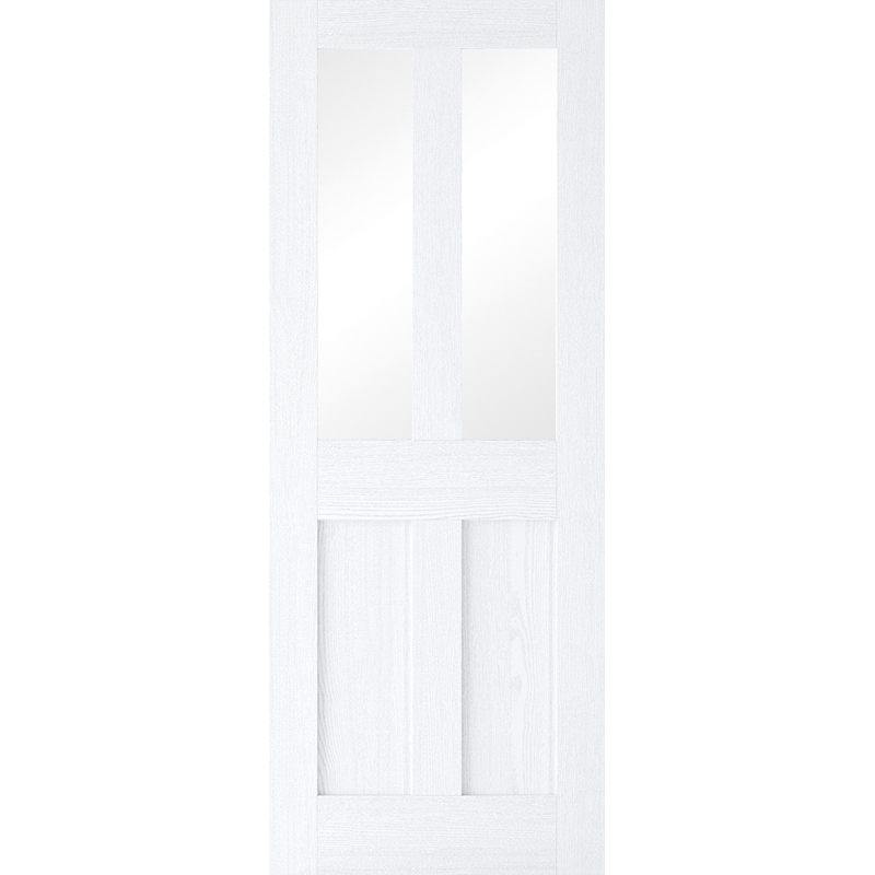 Product white grain London two-light glazed internal door with lower panels